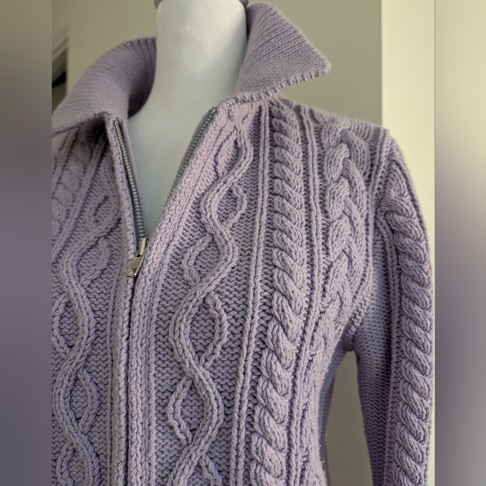 GAP Lavender Cable Knit Women's Sweater Sz. M - Picture 2 of 4